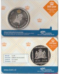 Nederland 2016: 200 Jaar Nederlandse Kroon Penning in coincard