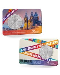 Nederland 2024: 750 jaar Amsterdam Vijfje 2024 UNC Verzilverd in coincard