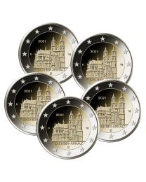 Duitsland 2021: Speciale 2 Euro unc: "Sachsen-Anhalt" : A, D, F, G, en J