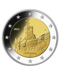 Duitsland 2022: Speciale 2 Euro unc: "Thüringen" : Met letter F