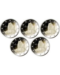 Duitsland 2023: Speciale 2 Euro unc: "Hamburg": A, D, F, G, en J