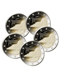 Duitsland 2024: Speciale 2 Euro unc: "Mecklenburg-Vorpommern": A, D, F, G, en J