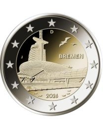 Duitsland 2026: Speciale 2 Euro unc:  "Bremen" 2026: Met letter J