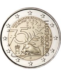 Luxemburg 2025: Speciale 2 Euro unc:  "Verjaardag Van De Schuman-Verklaring" 2025
