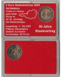 Oostenrijk 2005: Speciale 2 Euro unc: 60 Jaar Staatsverdrag in muntcapsule