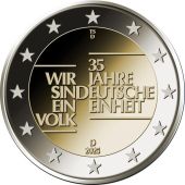 Duitsland 2025: Speciale 2 Euro unc:  "35 jaar Duitse Eenheid" 2005: Met letter J
