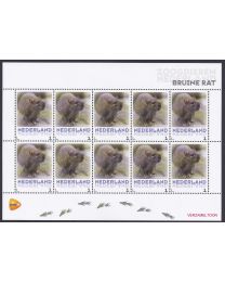 Nederland 2013: NVPH: V3013-Aa-4: "Zoogdieren in Nederland": Bruine rat: velletje postfris
