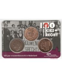 Nederland 2019:  Penning in coincard: 100 jaar Vrouwenkiesrecht