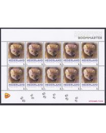Nederland 2013: NVPH: V3013-Aa-2: "Zoogdieren in Nederland": Boommarter: velletje postfris