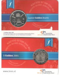 Nederland 2016: Allerlaatste Gulden Beatrix 2001 UNC in coincard