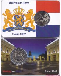 Nederland 2007: Speciale 2 Euro in Coincard: 50 Jaar Verdrag van Rome