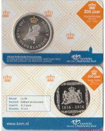 Nederland 2016: 200 Jaar Nederlandse Kroon Penning in coincard