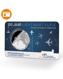 Nederland 2019: Het Luchtvaart Vijfje 2019 UNC Verzilverd in coincard