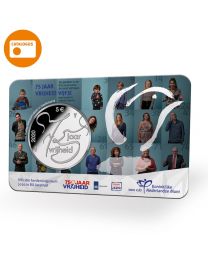 Nederland 2020: Herdenkingsmunt: 75 jaar vrijheid Vijfje: BU-kwaliteit in coincard