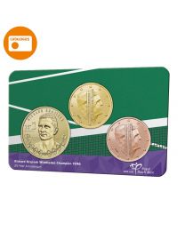 Nederland 2021:  Penning in coincard: "Richard Krajicek Wimbledon jubileum"