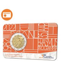 Nederland 2022: Speciale 2 Euro: "35 jaar Erasmus" UNC-kwaliteit in coincard