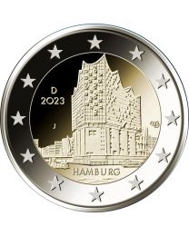 Duitsland 2023: Speciale 2 Euro unc:  "Hamburg"   : Met letter J
