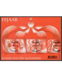 Nederland 2023: NVPH: V....: 10 Jaar Koning Willem-Alexander: velletje gestempeld