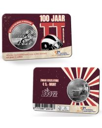 Nederland 2025:  100 Jaar TT Assen Vijfje 2025 UNC Verzilverd in coincard