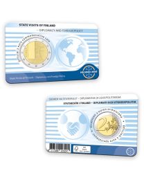 Finland 2025: Speciale 2 Euro unc: "Staatsbezoek Van Finland in coincard (Engels)"