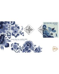 Nederland 2026: FDC:  Delfts Blauw Keramiekpostzegel op FDC