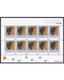 Nederland 2013: NVPH: V3013-Aa-22: "Zoogdieren in Nederland": Lynx: velletje postfris