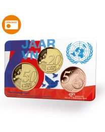 Nederland 2020:  Penning in coincard: "75 jaar Verenigde Naties"