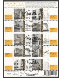 Nederland 2018: NVPH: V3679-3683: Architectuur Nieuwe Bouwen velletje gestempeld