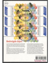 Nederland 2021: NVPH: V3925-3926: Bedreigde bijen: vel gestempeld