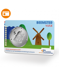 Nederland 2019: Het Beemster Vijfje 2019 UNC Verzilverd in coincard