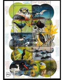 Nederland 2025: NVPH: V....-....: Beleef de Natuur: Vogels Sint Eustatius: velletje gestempeld