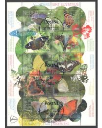 Nederland 2025: NVPH: V....-....: Beleef de Natuur: Vlinders Sint Eustatius: velletje gestempeld