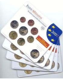 Duitsland 2007: BU Jaarsets met extra 2 Euro (5 sets met de letters A, D, F, G en J)
