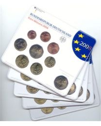Duitsland 2008: BU Jaarsets met extra 2 Euro (5 sets met de letters A, D, F, G en J)