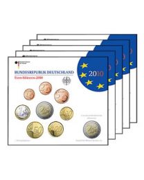 Duitsland 2010: BU Jaarsets met extra 2 Euro (5 sets met de letters A, D, F, G en J)