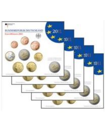 Duitsland 2011: BU Jaarsets met extra 2 Euro (5 sets met de letters A, D, F, G en J)