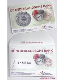 Nederland 2014: 1e Dag Coincards Herdenkingsmunten: Het De Nederlandsche Bank Vijfje