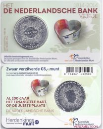 Nederland 2014: Coincards Herdenkingsmunten: De Nederlandse Bank Vijfje