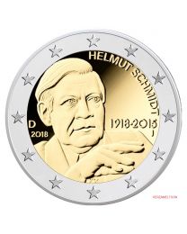 Duitsland 2018: Speciale 2 Euro unc: Helmut Schmidt: met letter D