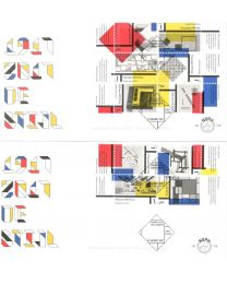 Nederland 2017: NVPH FDC: E748A + E748B: 100 jaar De Stijl