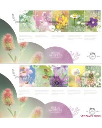 Nederland 2018: NVPH FDC: E766A + E766B: Beleef de natuur: Veldbloemen