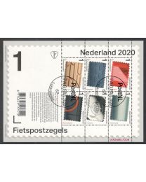 Nederland 2020: NVPH: V3859-3864: Fietspostzegels: velletje gestempeld