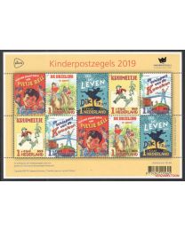Nederland 2019: NVPH: V3786-3790: Kinderpostzegels: velletje postfris