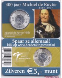 Nederland 2007: Coincards Herdenkingsmunten: Michiel de Ruyter Vijfje