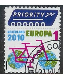 Nederland 2010: NVPH: 2742: Europa 1, fiets: gestanst gestempeld