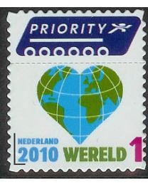 Nederland 2010: NVPH: 2743: Wereld 1, hart/globe: gestanst postfris