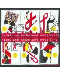 Nederland 2010: NVPH: 2770-2775: Stop AIDS now:  serie gestempeld
