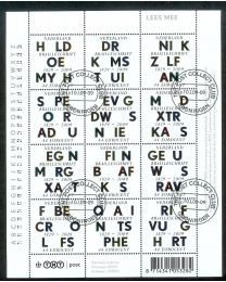 Nederland 2009: NVPH: V2623-2634: Lees mee (100 jaar Braille): velletje gestempeld