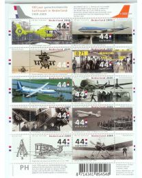 Nederland 2009: NVPH: V2672-2681: 100 jaar Gemotoriseerde luchtvaart: velletje postfris