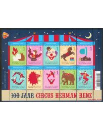 Nederland 2011: NVPH: V2868-2877: 100 jaar Circus Herman Renz: velletje postfris